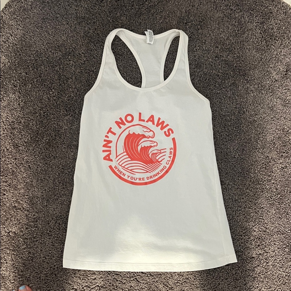 White Graphic Tank Top